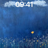 Solitary Bloom Wallpaper in Midnight Blue wallpaper for iPhone, iPad & Mac