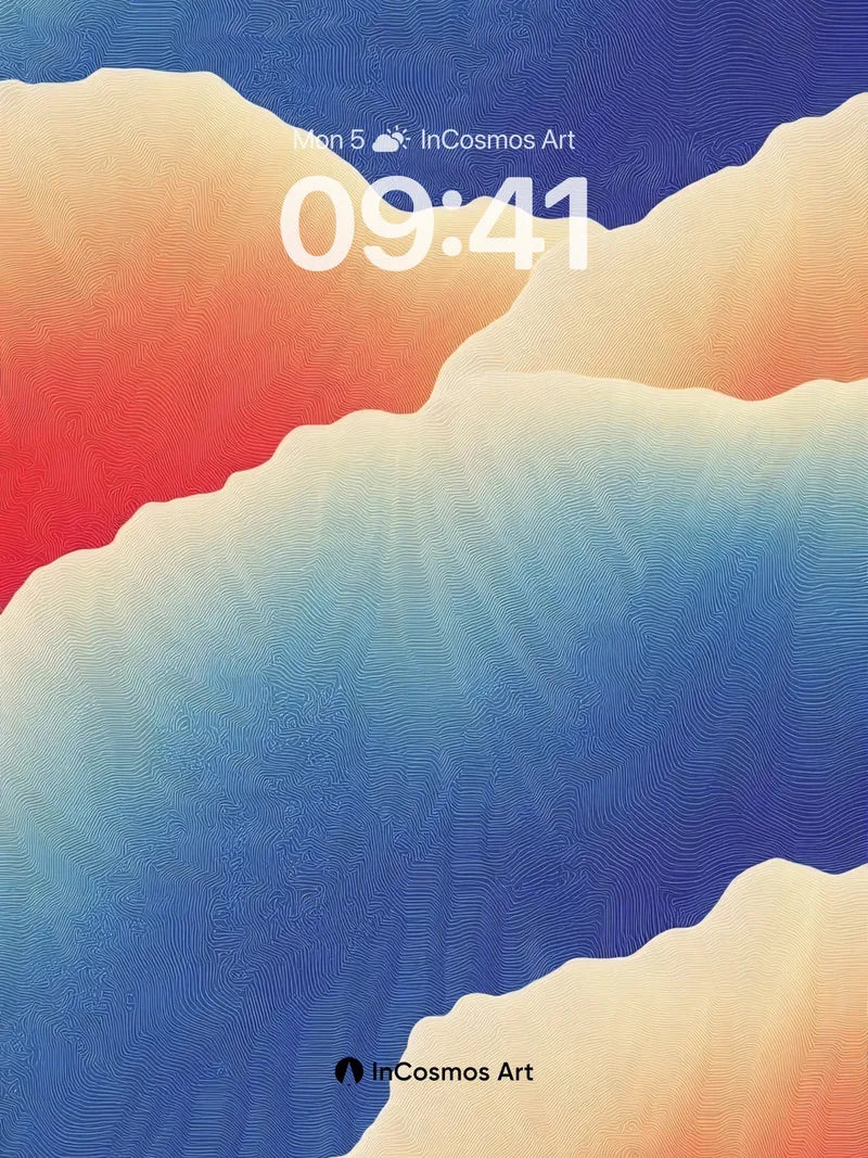 Surreal Gradient Wallpaper with Floating Cloud Forms