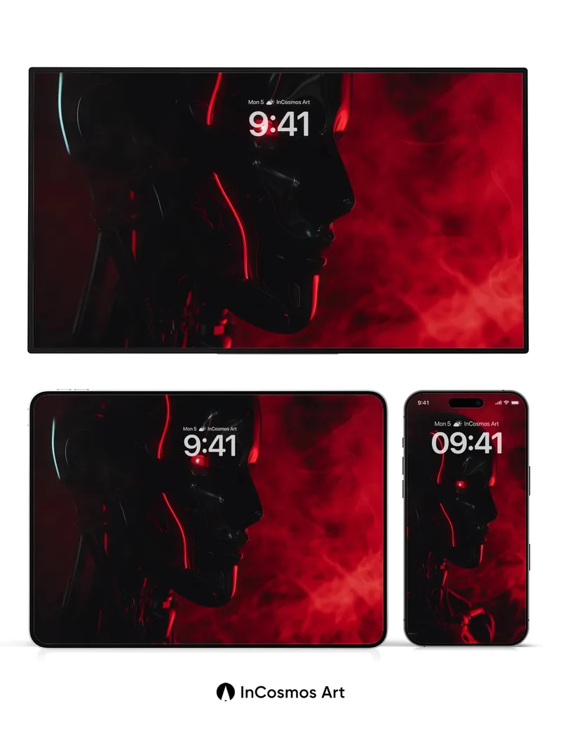 Crimson Circuit Wallpaper with Neon Pulse