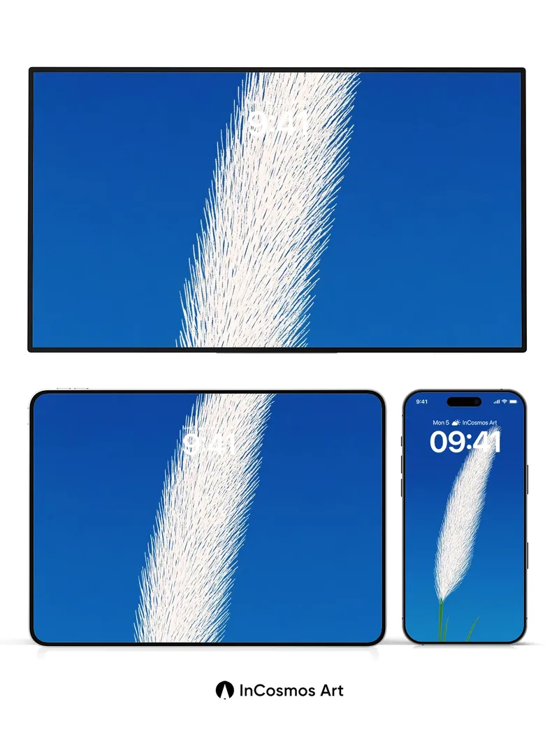 Serenity Feather Wallpaper with Sky Canvas