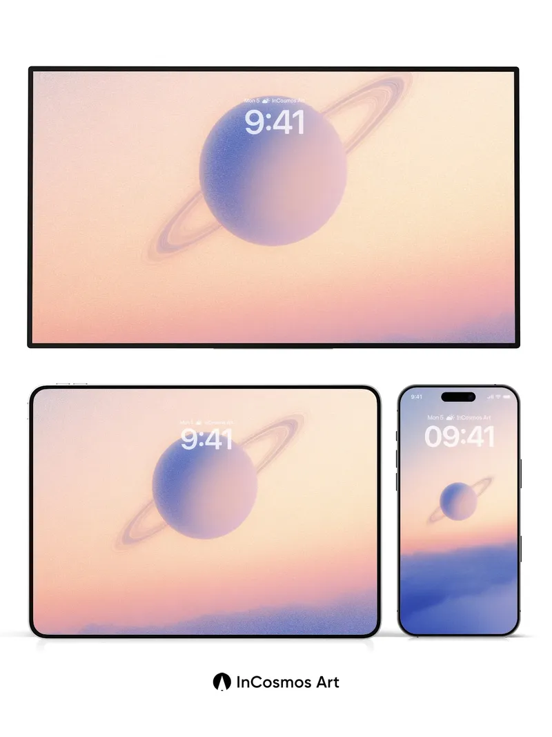 Serene Saturn Wallpaper with Ethereal Rings