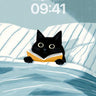 Quiet Reading Wallpaper with Midnight Whiskers wallpaper for iPhone, iPad & Mac