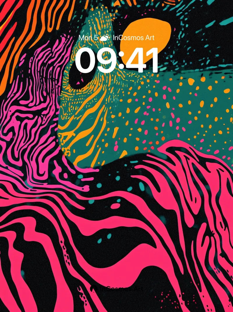 Neon Pulse Wallpaper with Swirling Visions
