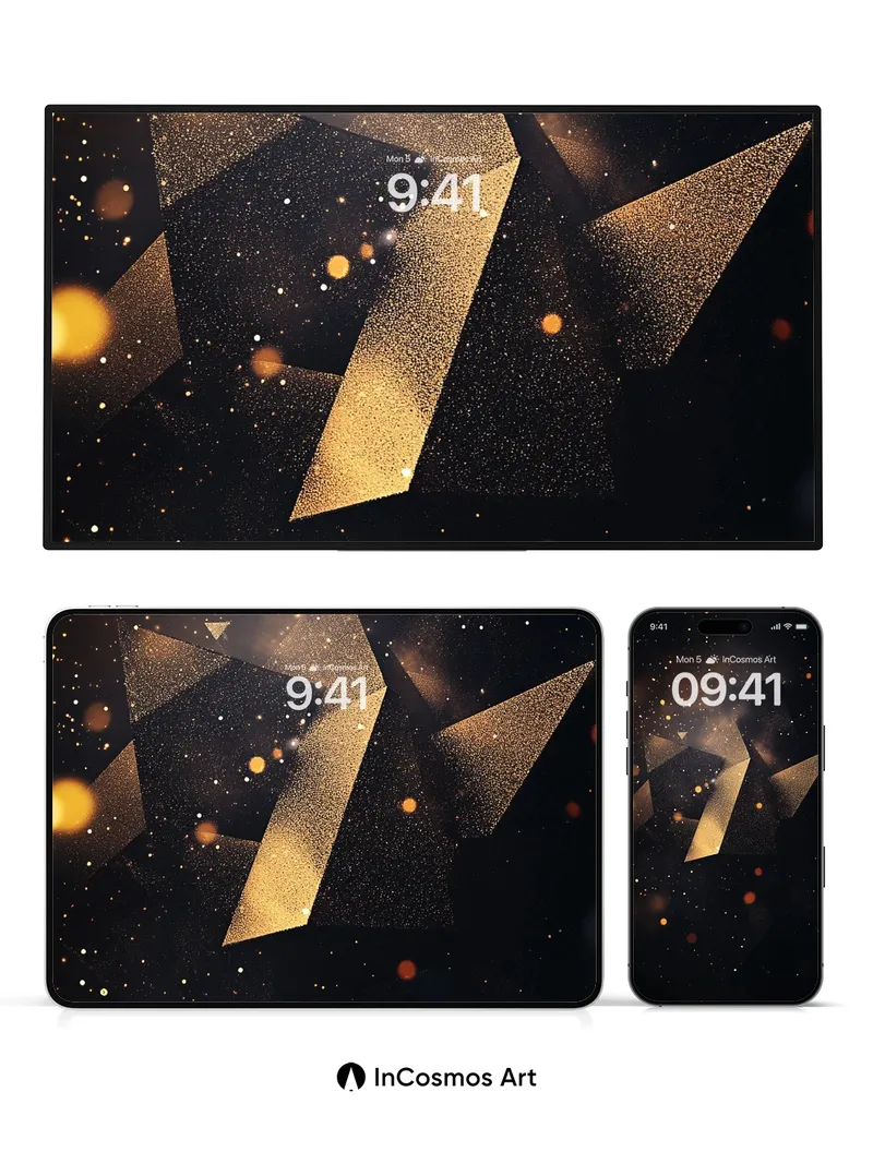 Luminous Geometry Wallpaper with Cosmic Dust