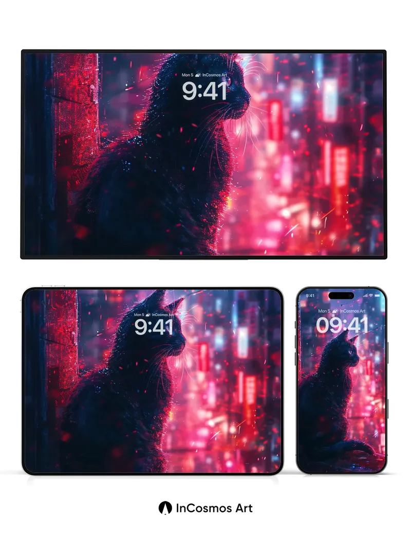 Neon Shadow Wallpaper with City Pulse