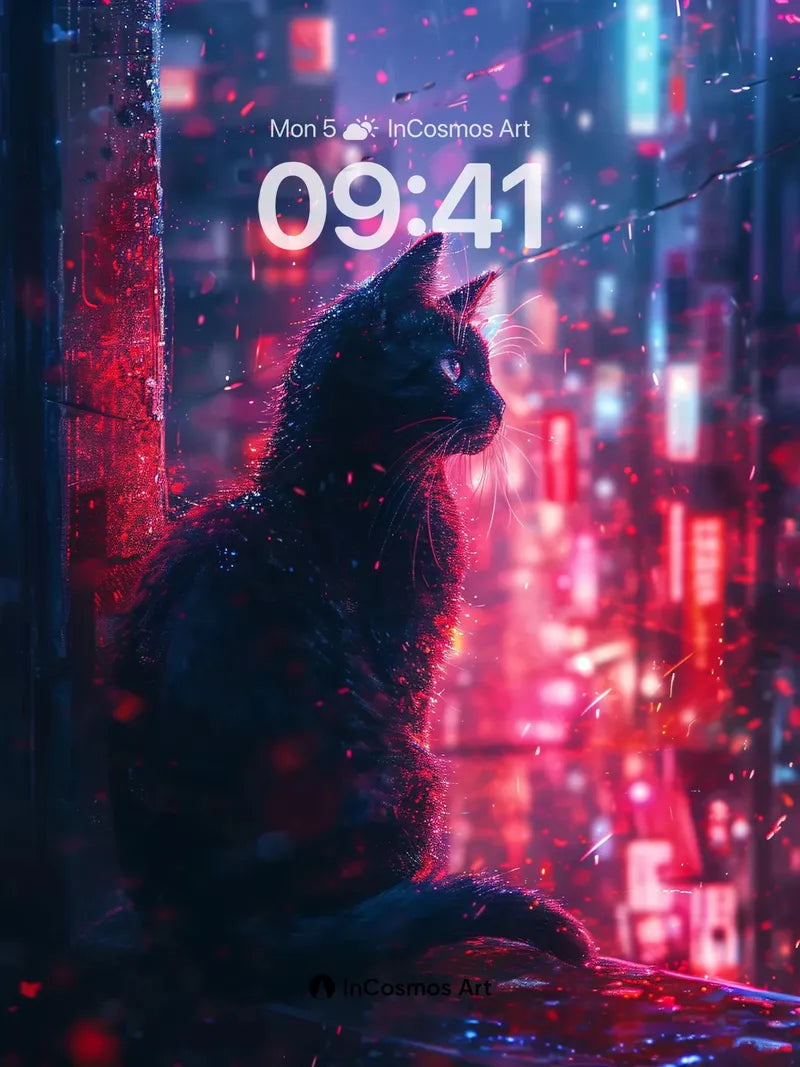 Neon Shadow Wallpaper with City Pulse