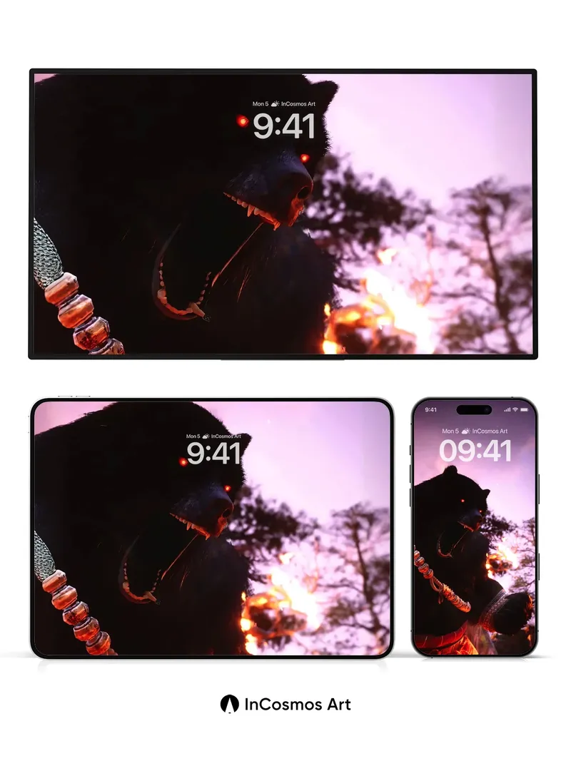 Feral Ember Wallpaper with Sacred Beads