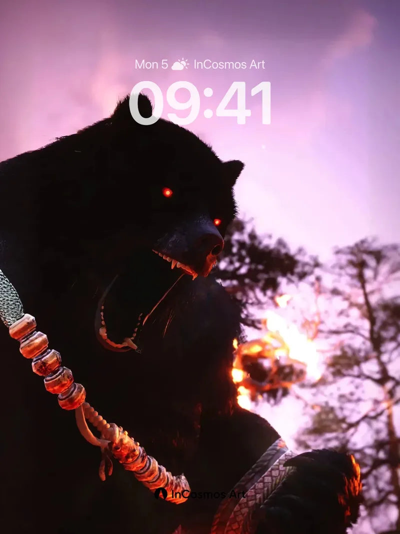 Feral Ember Wallpaper with Sacred Beads