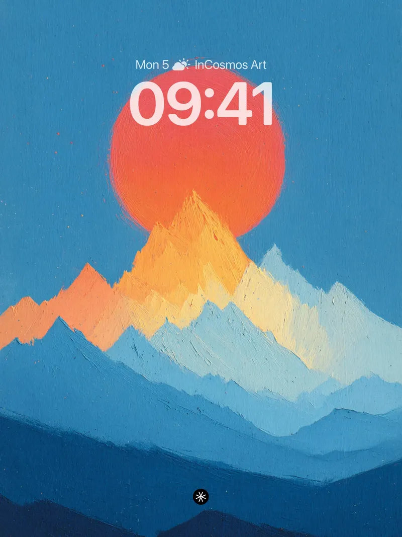 Serene Gradient Peaks Wallpaper with Sunlit Haze wallpaper for iPhone, iPad & Mac