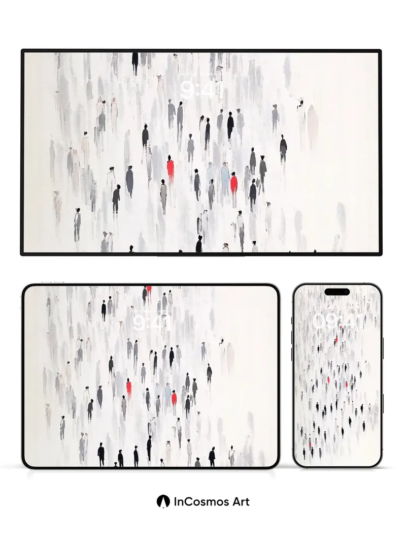 Solitary Pulse Wallpaper with Crimson Echoes