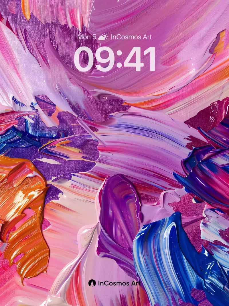 Luminous Swirl Wallpaper with Electric Brushstrokes