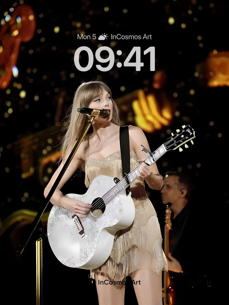 Golden Reverie Wallpaper with Starlight Strings wallpaper for iPhone, iPad & Mac