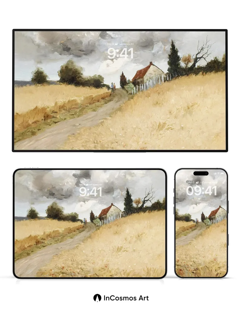 Golden Hush Wallpaper with Weathered Path