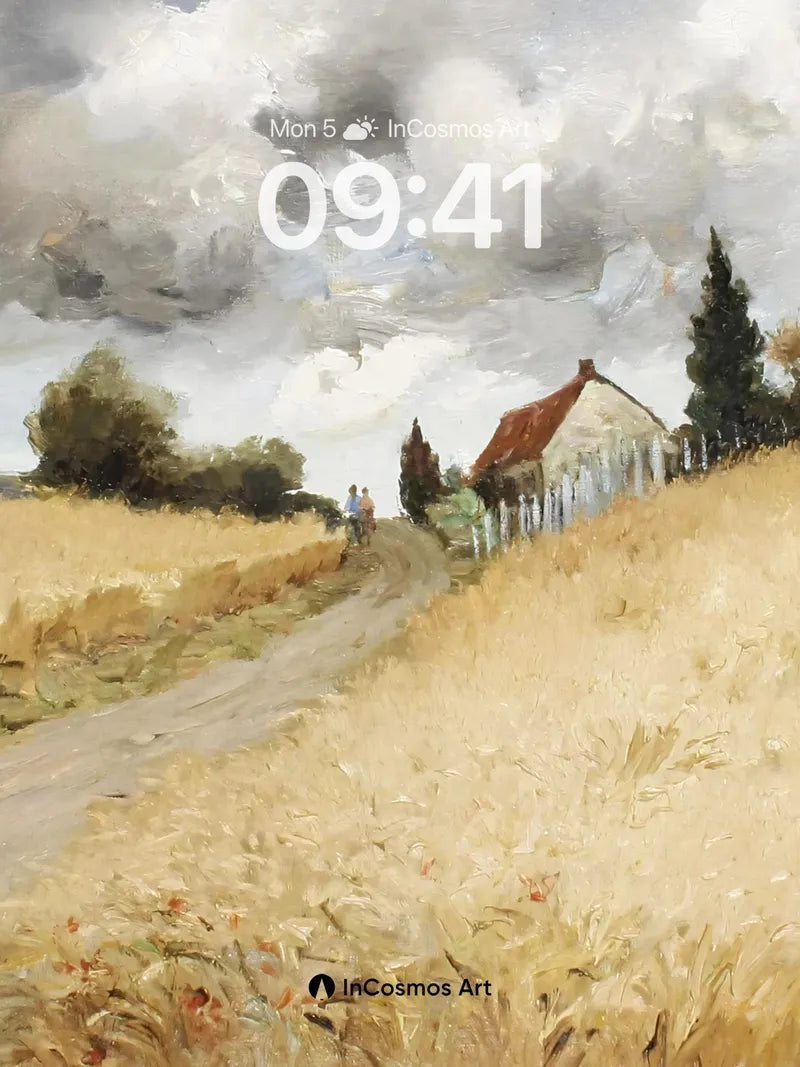 Golden Hush Wallpaper with Weathered Path