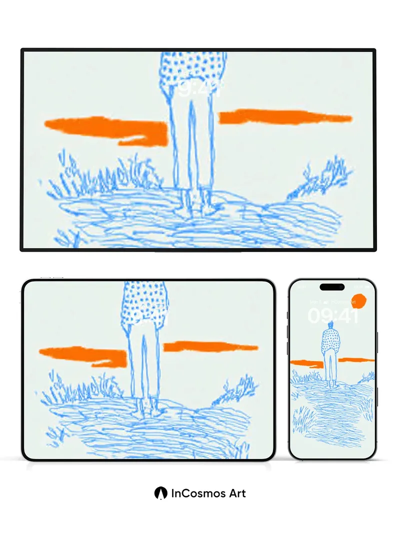 Solitary Horizon Wallpaper with Polka-Dot Silence