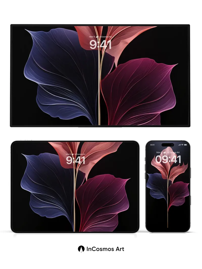 Velvet Bloom Wallpaper with Ethereal Veins