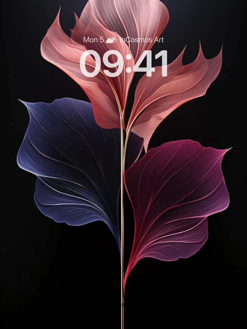 Velvet Bloom Wallpaper with Ethereal Veins wallpaper for iPhone, iPad & Mac
