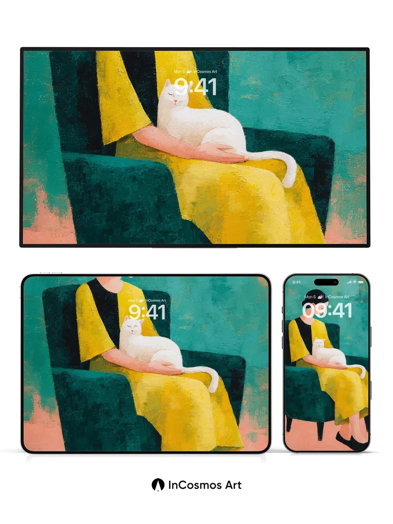 Serenity in Yellow Wallpaper with Velvet Embrace