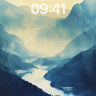 Serenity River Wallpaper with Mist-Covered Peaks wallpaper for iPhone, iPad & Mac