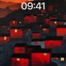 Crimson Hush Wallpaper with Mountain Whispers wallpaper for iPhone, iPad & Mac