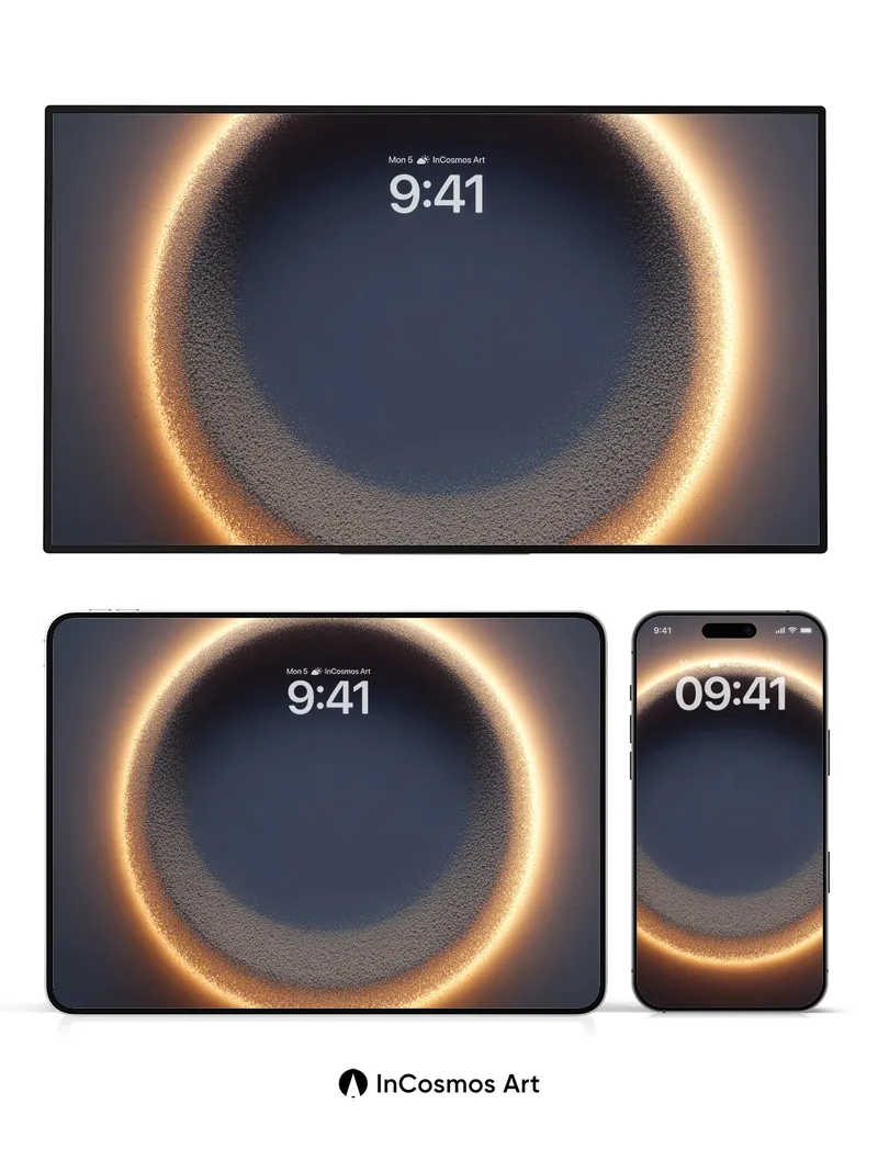 Luminous Void Wallpaper with Golden Halo