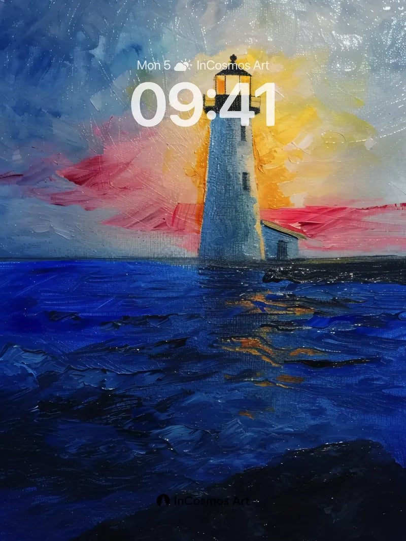 Serenity Lighthouse Wallpaper with Twilight Glow