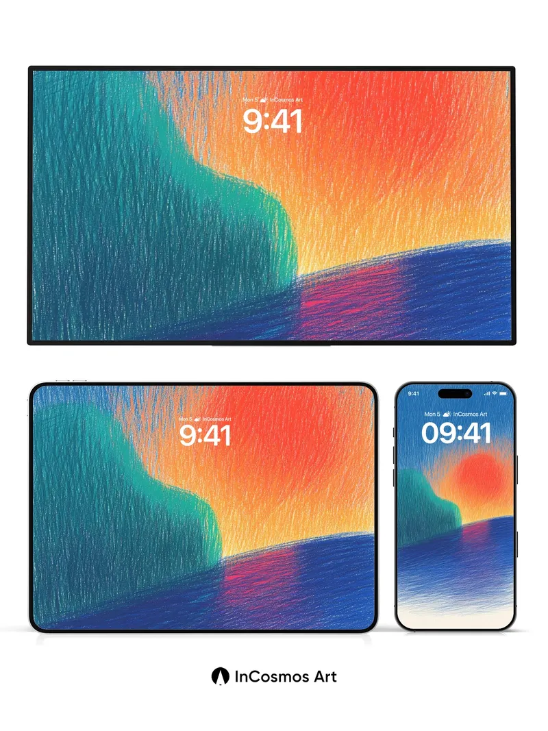 Crimson Horizon Wallpaper with Textured Light