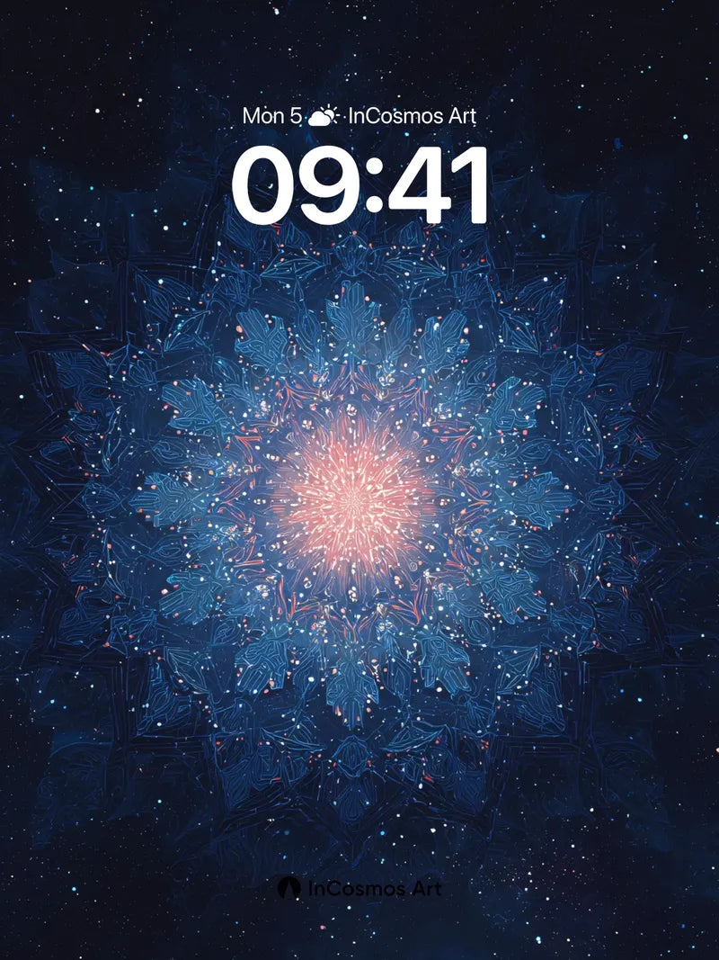 Cosmic Mandala Wallpaper with Starlight Veins wallpaper for iPhone, iPad & Mac
