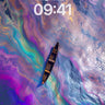 Surreal Watercolor Wallpaper with Floating Canoe wallpaper for iPhone, iPad & Mac
