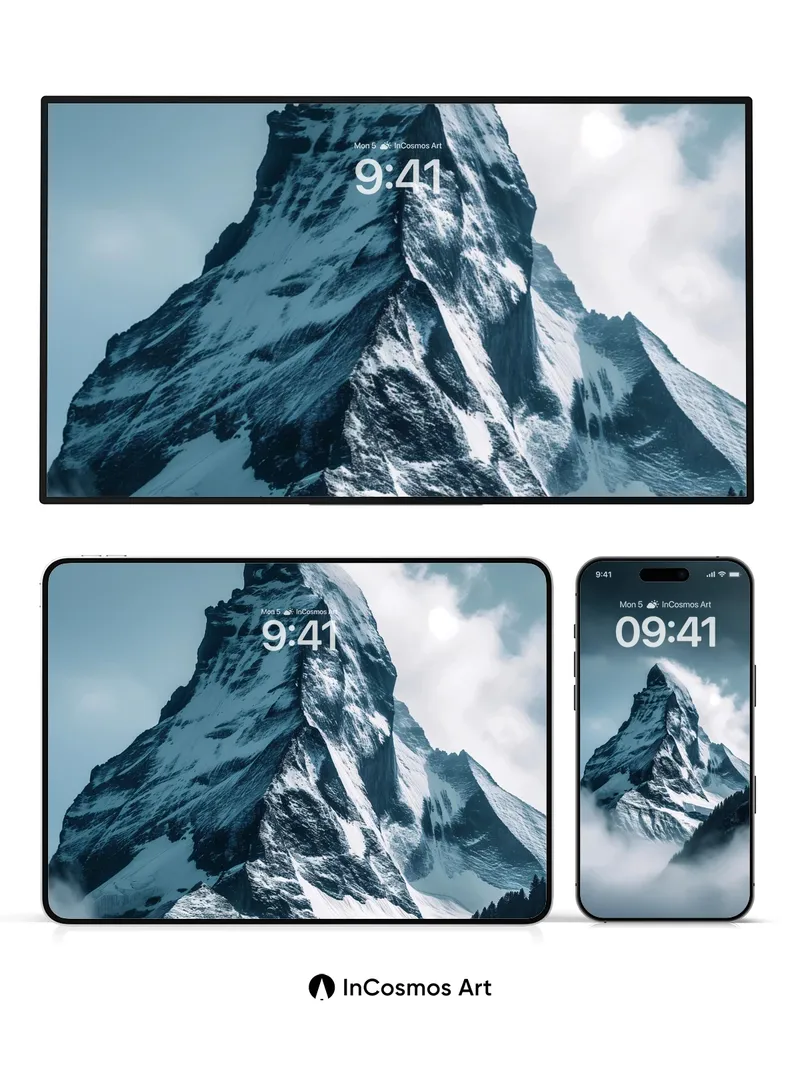 Frost-Crowned Majesty Wallpaper with Cloud Veil