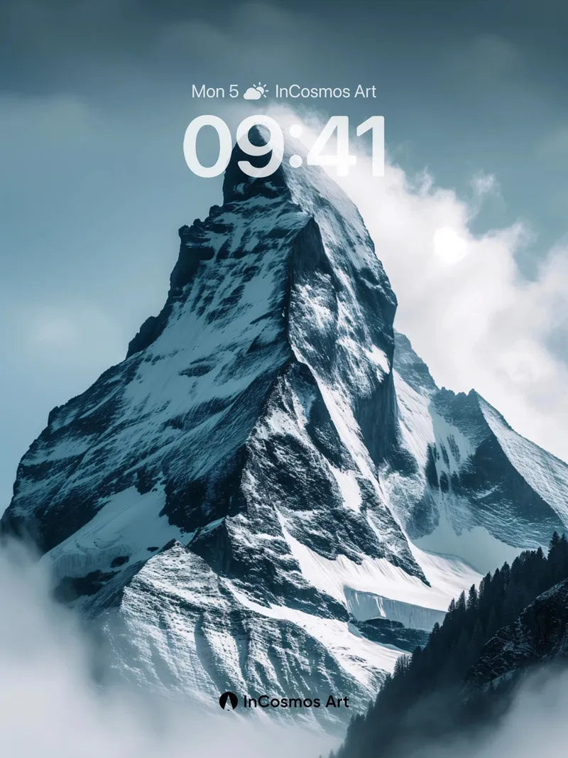 Frost-Crowned Majesty Wallpaper with Cloud Veil