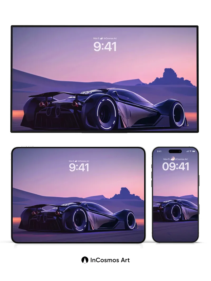 Lunar Drift Wallpaper with Neon Veins