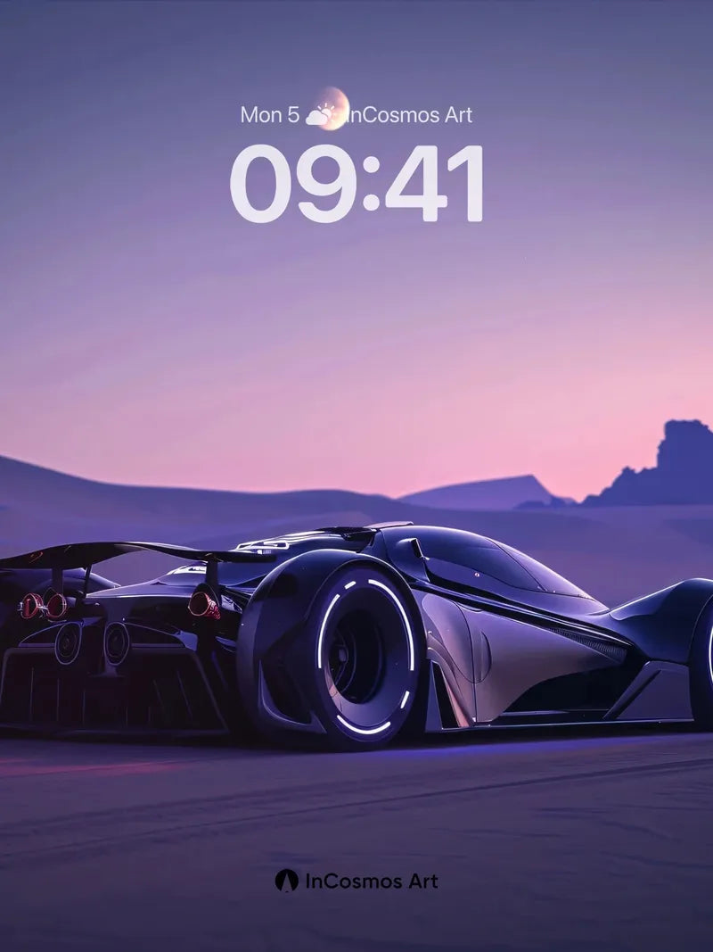 Lunar Drift Wallpaper with Neon Veins