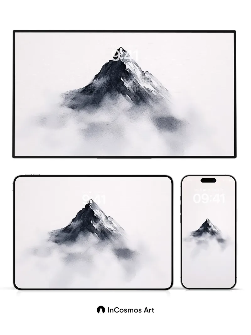 Serenity Peak Wallpaper with Cloud Veil