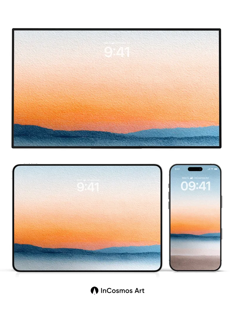 Serenity Horizon Wallpaper with Soft Gradient Hues