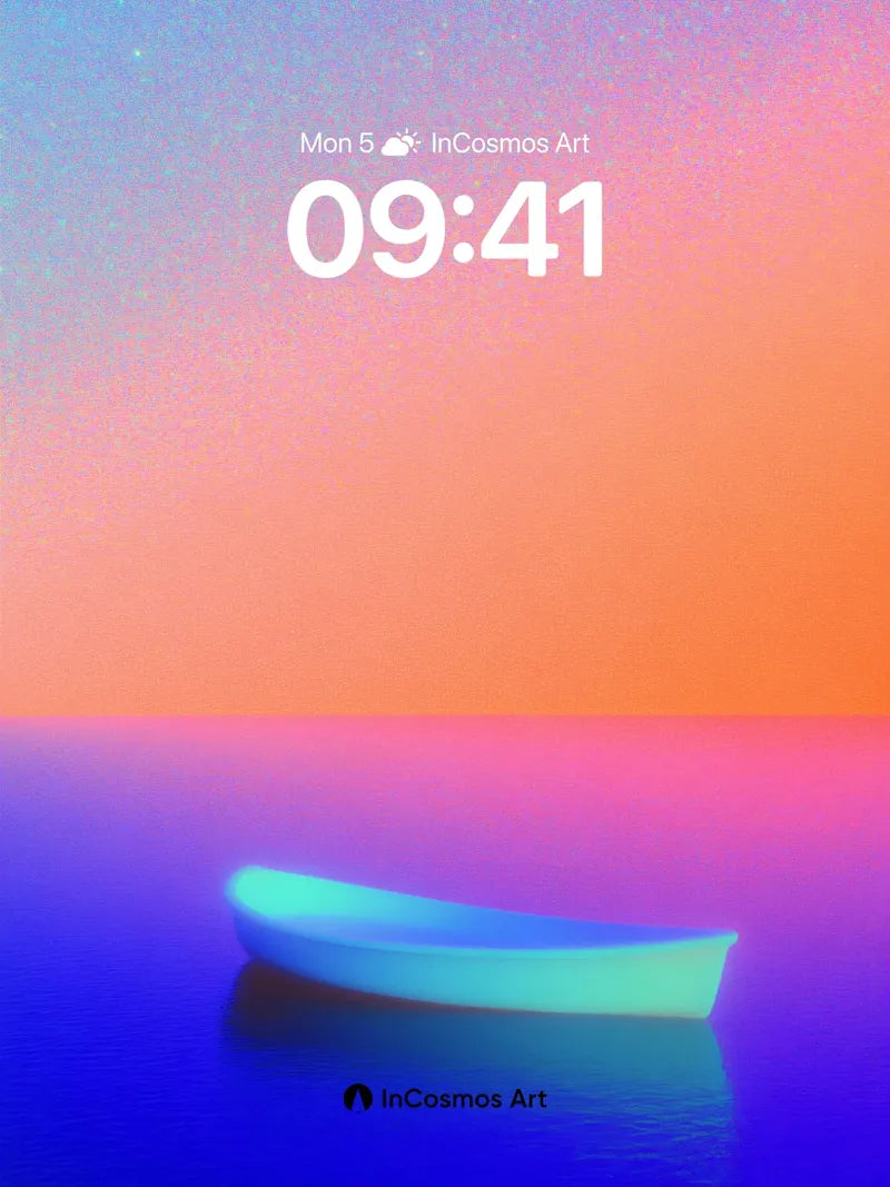 Serenity Drift Wallpaper with Neon Horizon