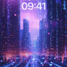 Neon Pulse Wallpaper with Digital Rain wallpaper for iPhone, iPad & Mac