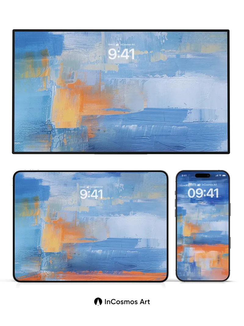 Cerulean Drift Wallpaper with Sunlit Echoes