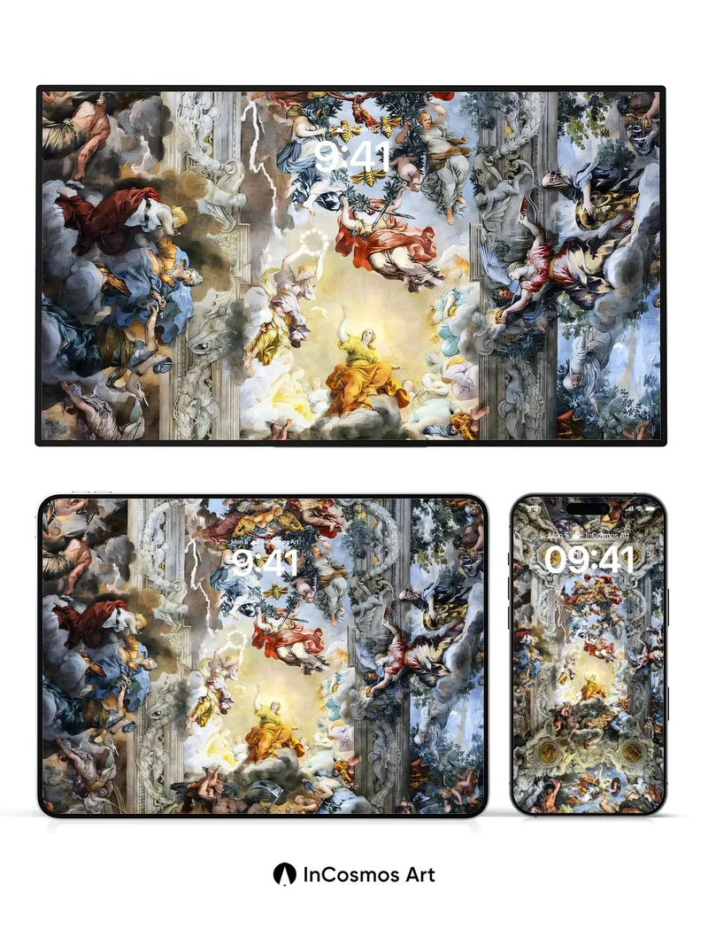 Divine Ascent Wallpaper with Celestial Drama