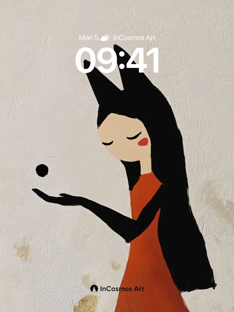 Serene Silhouette Wallpaper with Floating Dot