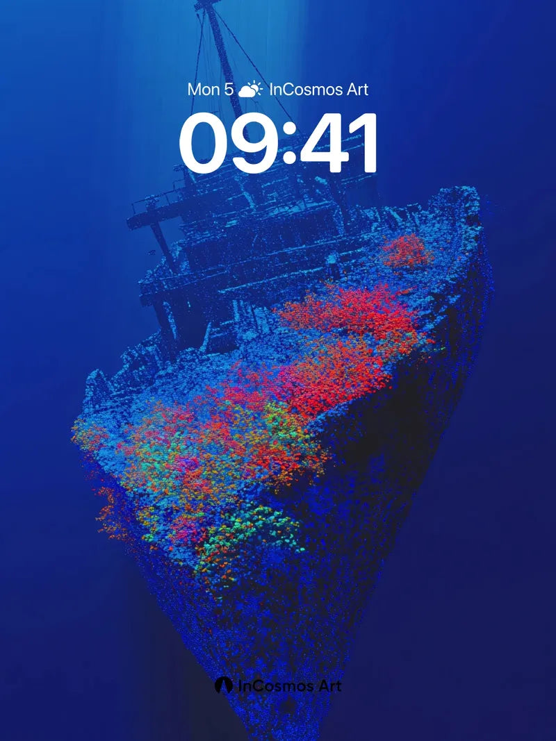 Serenity Wreck Wallpaper with Coral Bloom