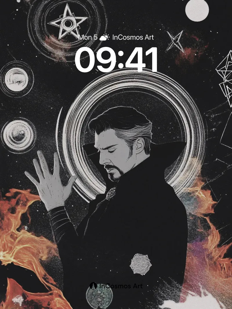 Cosmic Reverie Wallpaper with Celestial Geometry