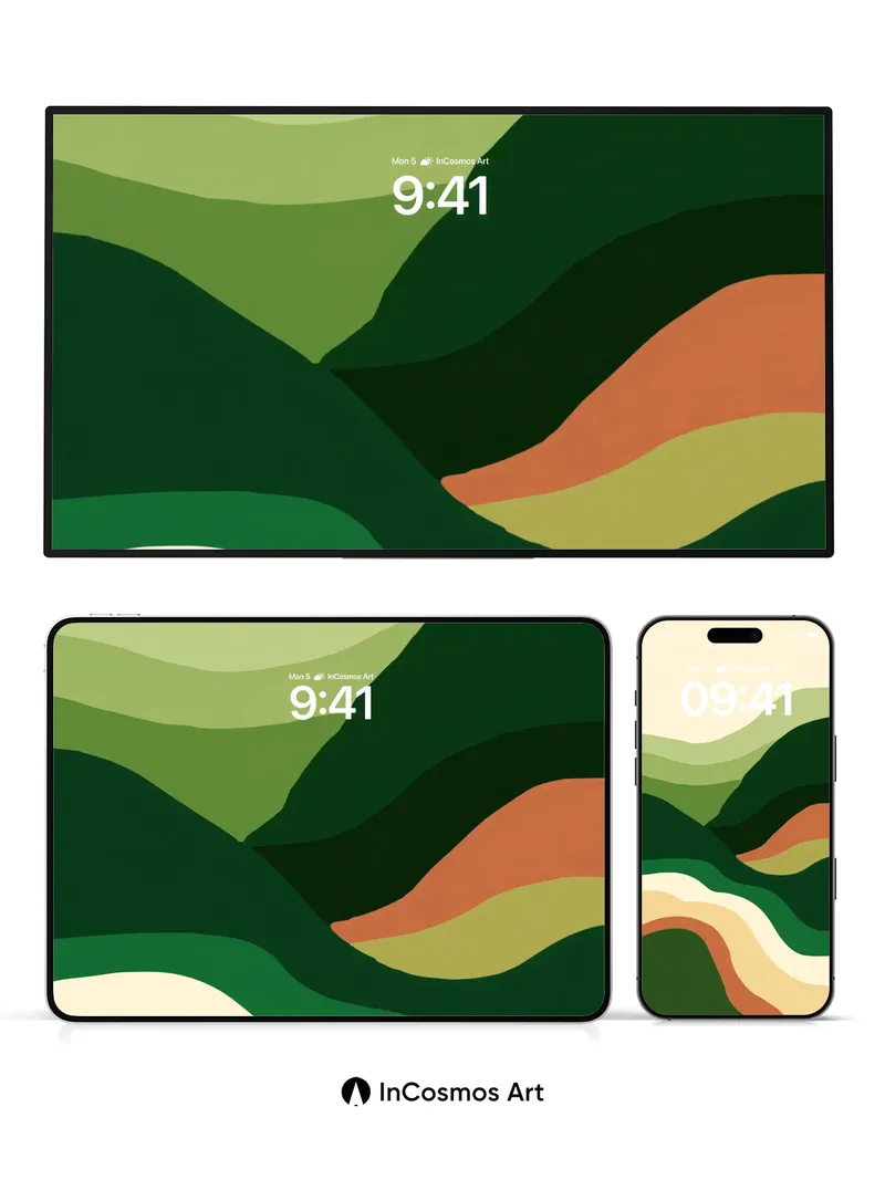 Serenity Ridge Wallpaper with Earth-Toned Flow