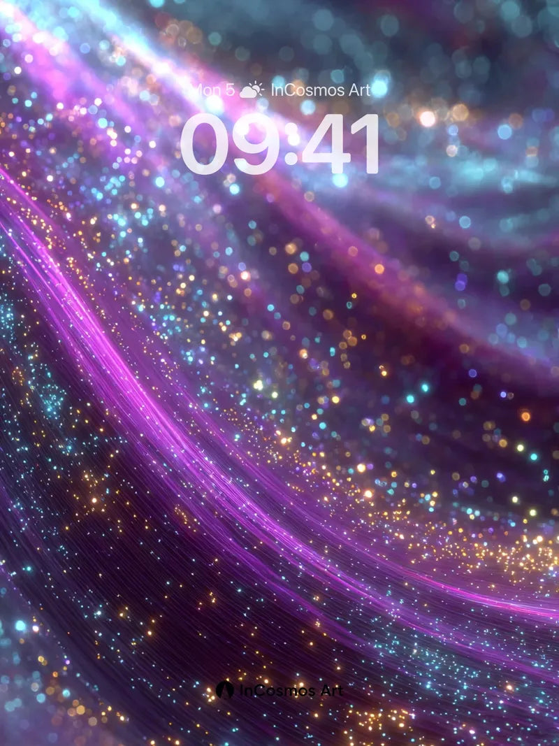 Cosmic Veil Wallpaper with Stardust Trails