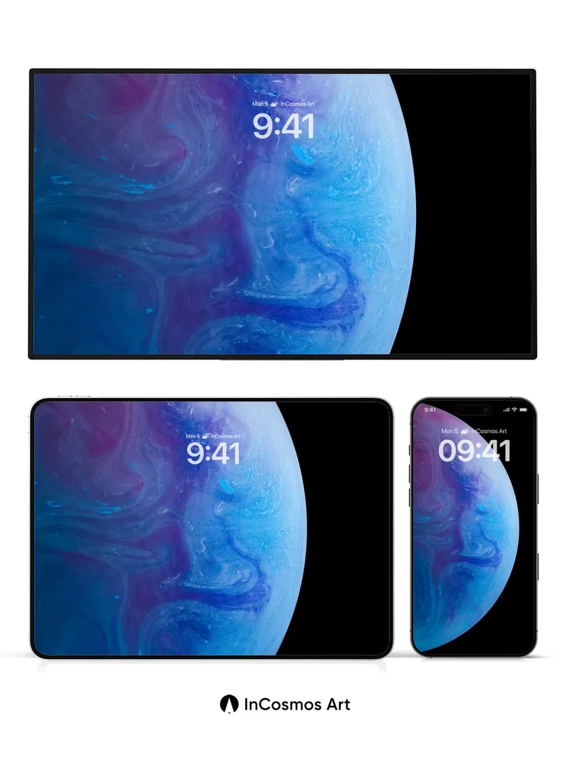 Cosmic Bloom Wallpaper with Ethereal Swirls