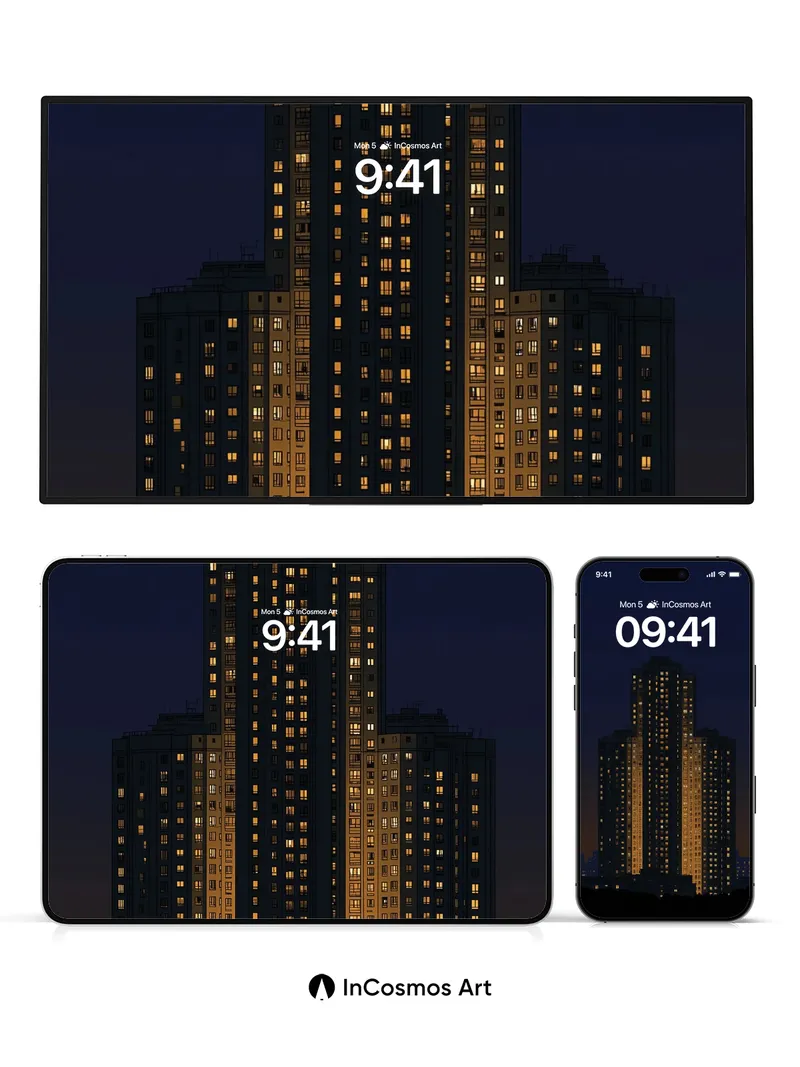 Golden Hush Wallpaper with City Light Veins