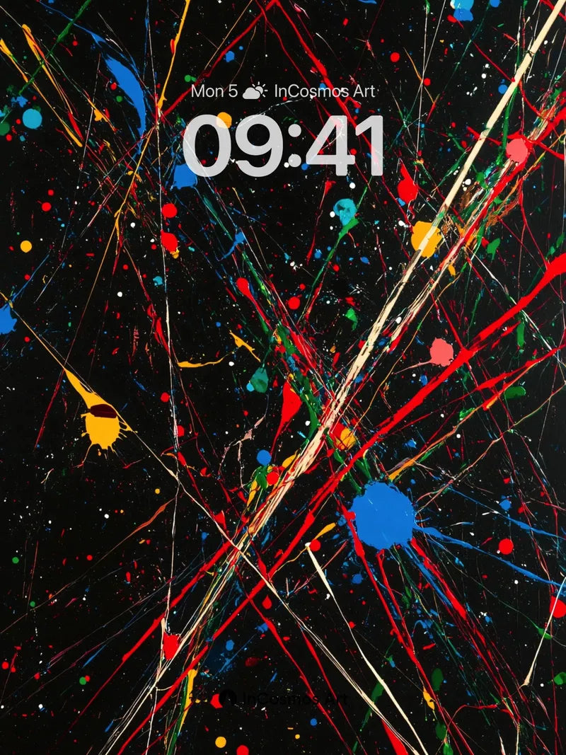 Cosmic Splatter Wallpaper with Pollock Energy