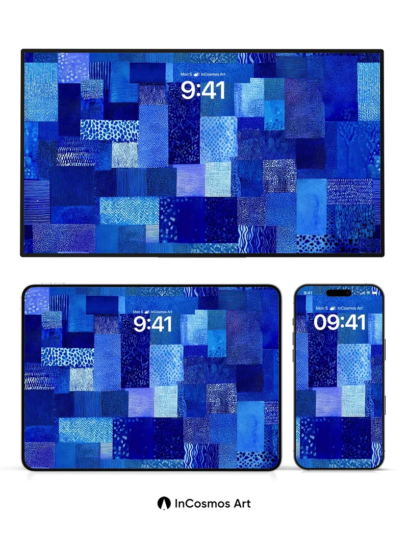 Indigo Tapestry Wallpaper with Whispering Patterns