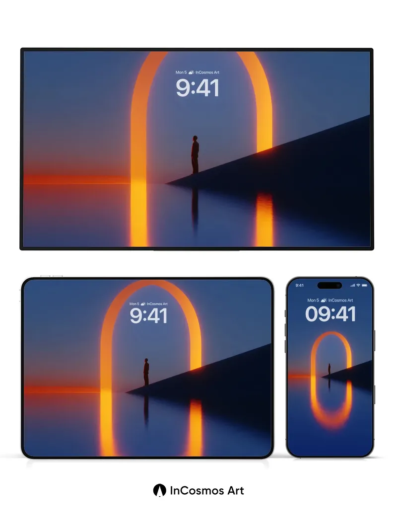 Silent Horizon Wallpaper with Glowing Portal