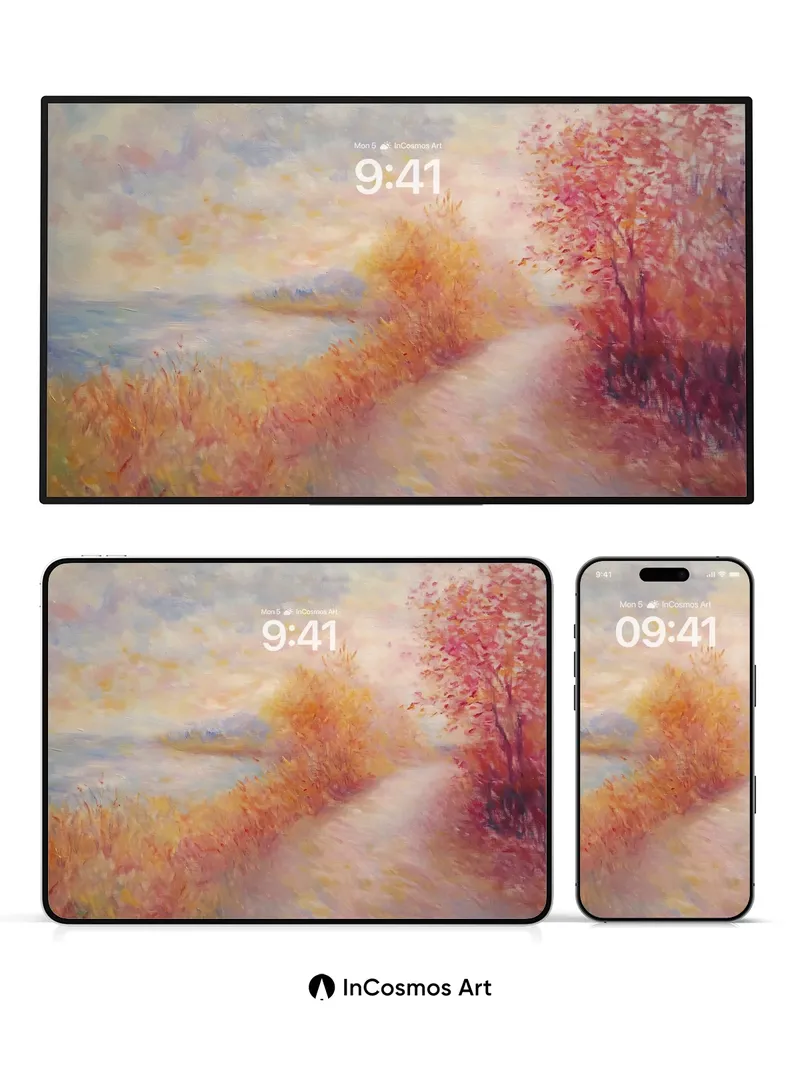 Autumn Hush Wallpaper with Golden Path